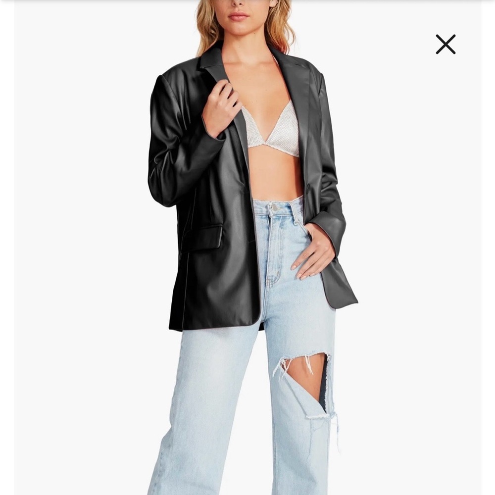 👠Host Pick👛 Steve Madden Black Faux Leather Blazer